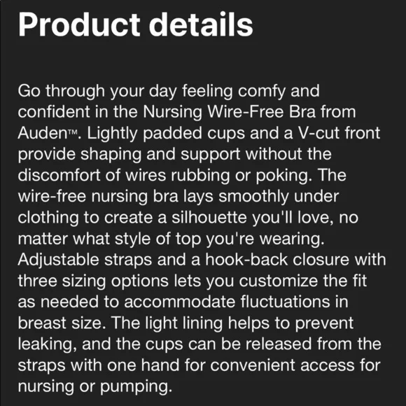 Auden wirefree nursing maternity bra green 40DD - Picture 5 of 7